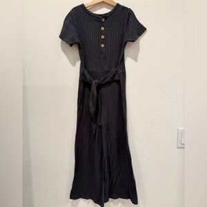 Roolee kids Black Ribbed jumpsuit